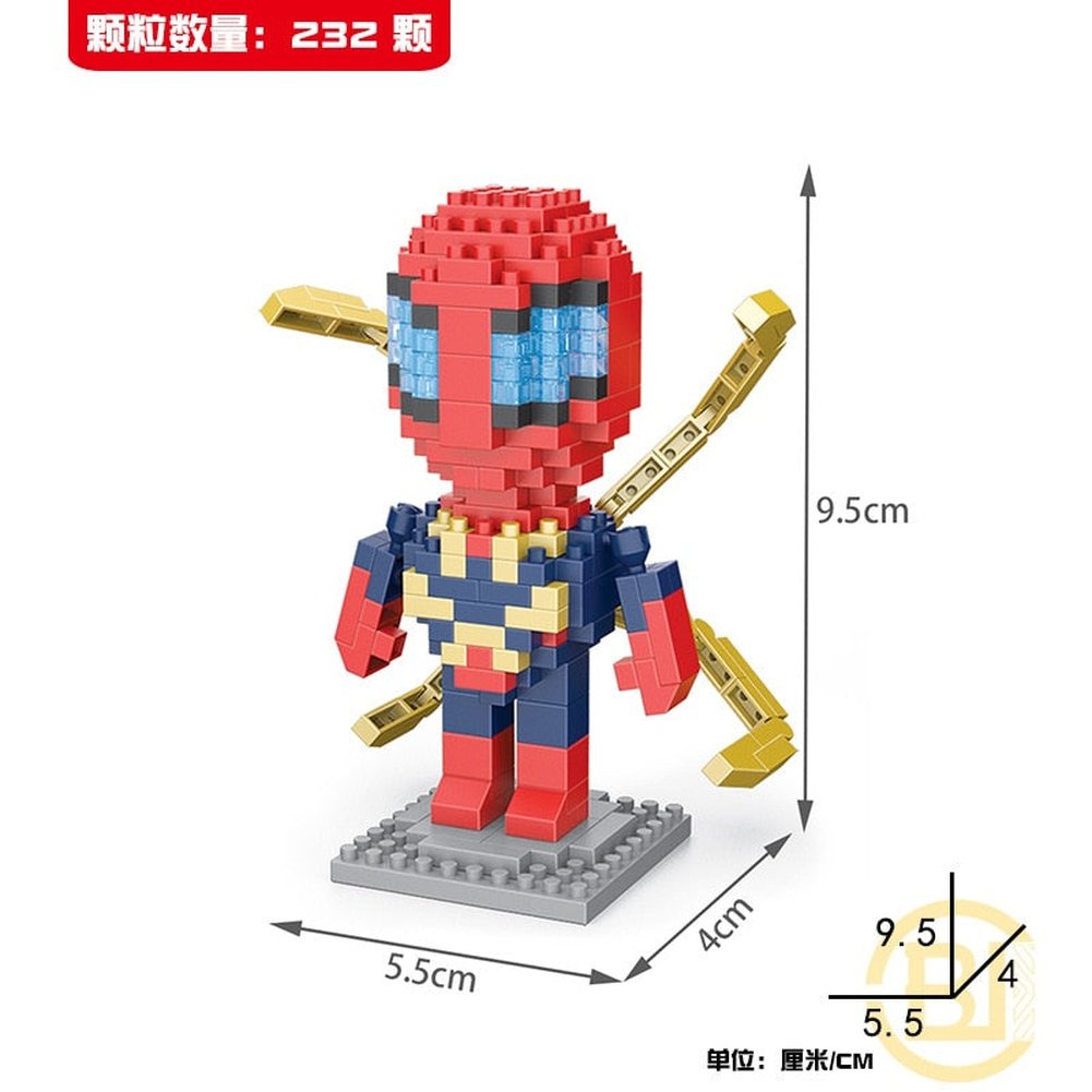 MOC NON  Block Cartoon Anime Super Hero Avengers Superhero Iron Man Captain America Spider Toy DIY Building Bouwstenen Speelgoed