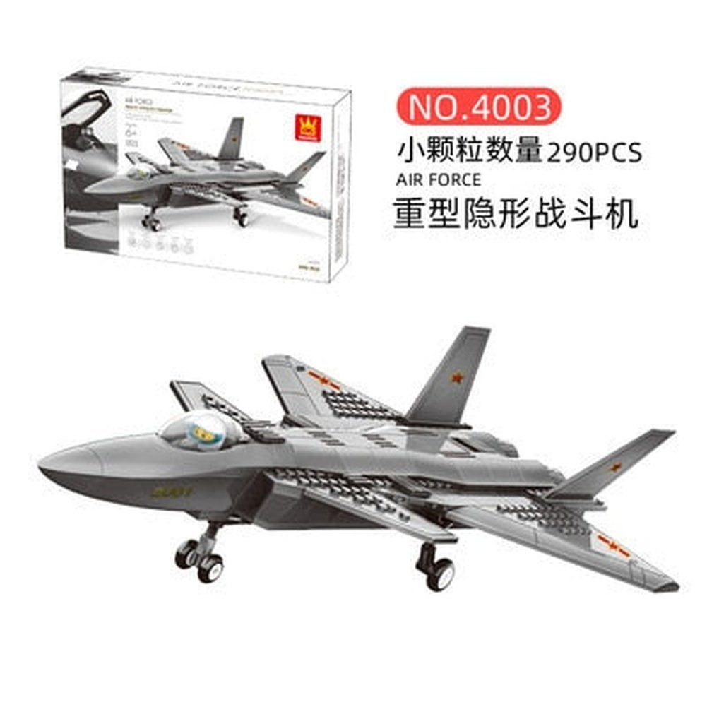 MOC NON LEGO Modern Soldier Planes Gunship Fighters Model Building Blocks Airplane  Toys Technical