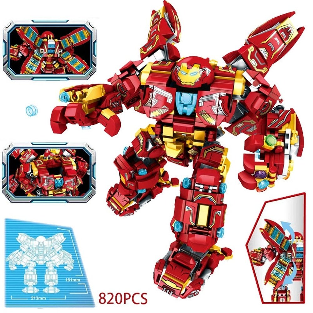 MOC  Compatible  935PCS Half Perspective Machine Iron Heroes Display Book Ideas Figures Super Hero Avengers Building Block Toy Iron Man Boy Creative Child  Fun Game Building Block Toy