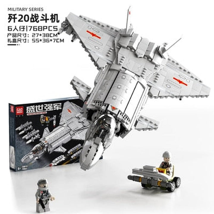 MOC NON LEGO Modern Soldier Planes Gunship Fighters Model Building Blocks Airplane  Toys Technical