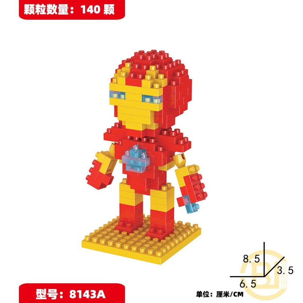 MOC NON  Block Cartoon Anime Super Hero Avengers Superhero Iron Man Captain America Spider Toy DIY Building Bouwstenen Speelgoed