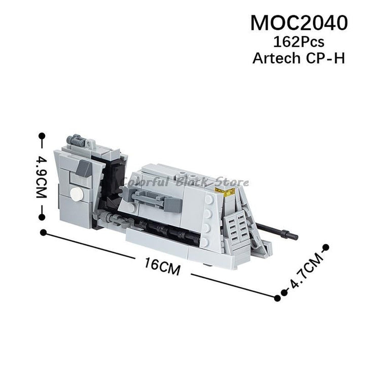 Sci-Fi Space War Movie Imperial Troop Transport MOC Building Blocks DIY Military Anti-Vehicle Cannon Weapon Bricks Toys For Kids Jurassic Bricks