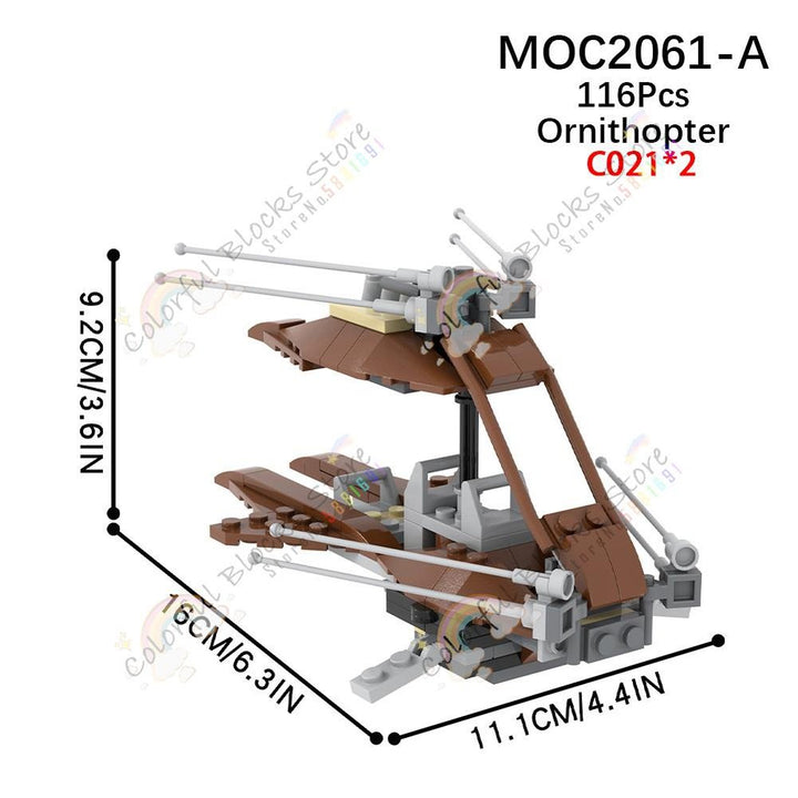 Sci-Fi Space War Movie Imperial Troop Transport MOC Building Blocks DIY Military Anti-Vehicle Cannon Weapon Bricks Toys For Kids Jurassic Bricks