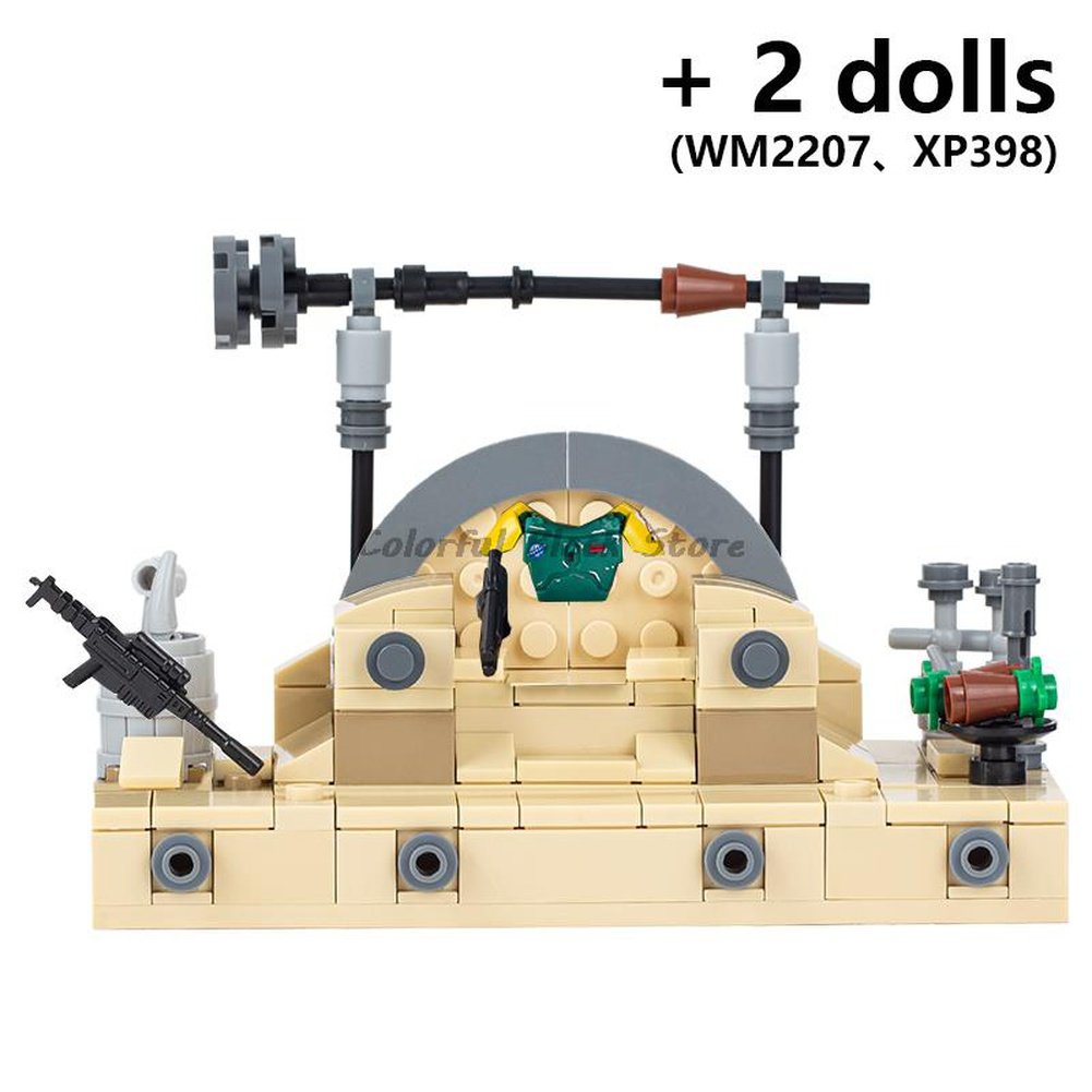 Sci-Fi Space War Movie Imperial Troop Transport MOC Building Blocks DIY Military Anti-Vehicle Cannon Weapon Bricks Toys For Kids Jurassic Bricks