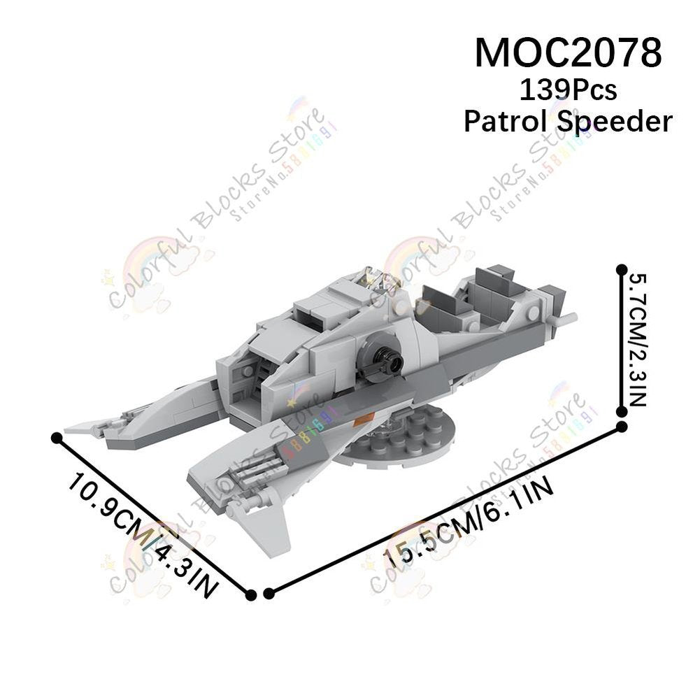 Sci-Fi Space War Movie Imperial Troop Transport MOC Building Blocks DIY Military Anti-Vehicle Cannon Weapon Bricks Toys For Kids Jurassic Bricks