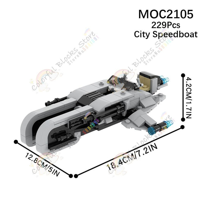 Sci-Fi Space War Movie Imperial Troop Transport MOC Building Blocks DIY Military Anti-Vehicle Cannon Weapon Bricks Toys For Kids Jurassic Bricks