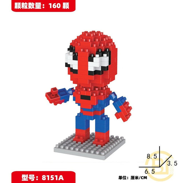 MOC NON  Block Cartoon Anime Super Hero Avengers Superhero Iron Man Captain America Spider Toy DIY Building Bouwstenen Speelgoed