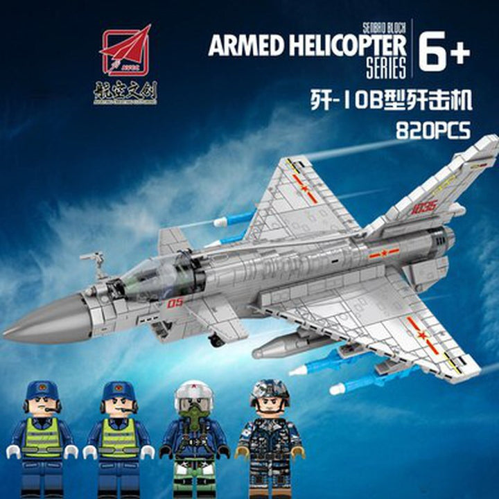 MOC NON LEGO Modern Soldier Planes Gunship Fighters Model Building Blocks Airplane  Toys Technical