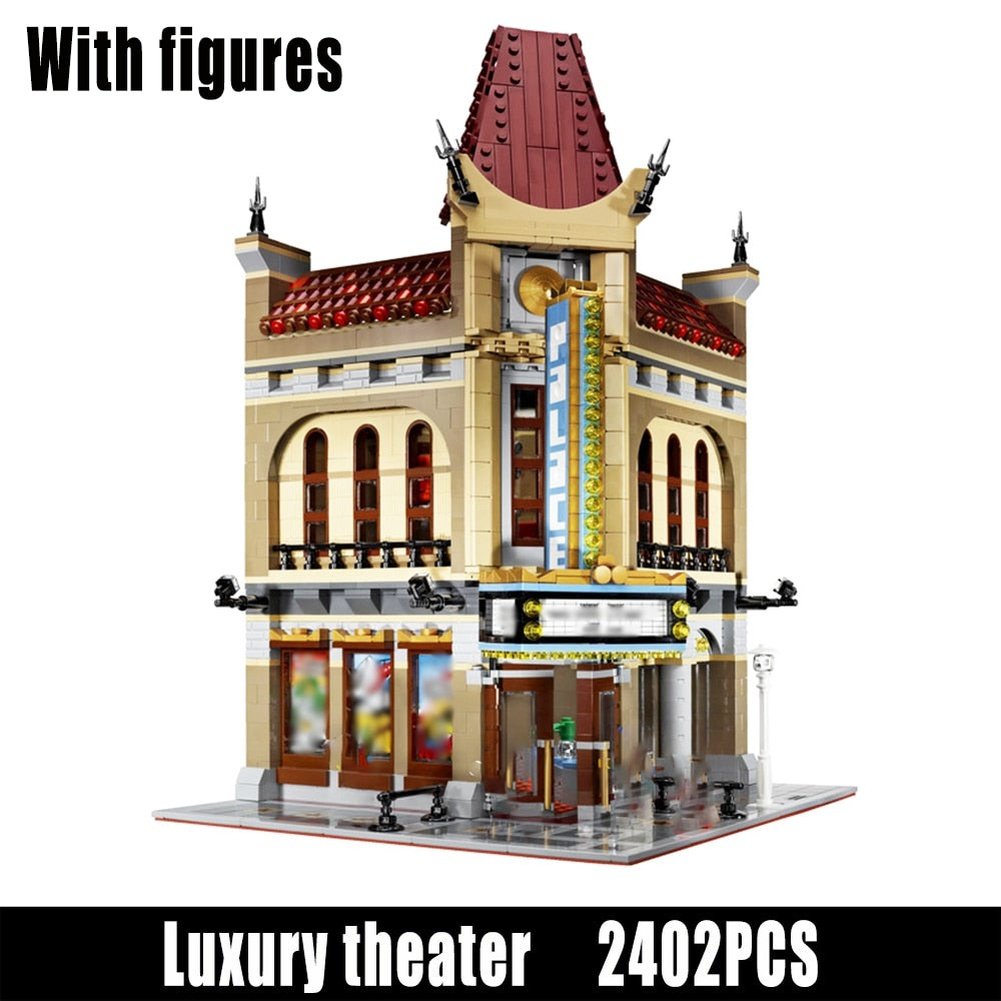 MOC NON LEGO City Street View Series 15002 15004 15005 15001 Bank Architecture Decoration Model Building Blocks Bricks Kids