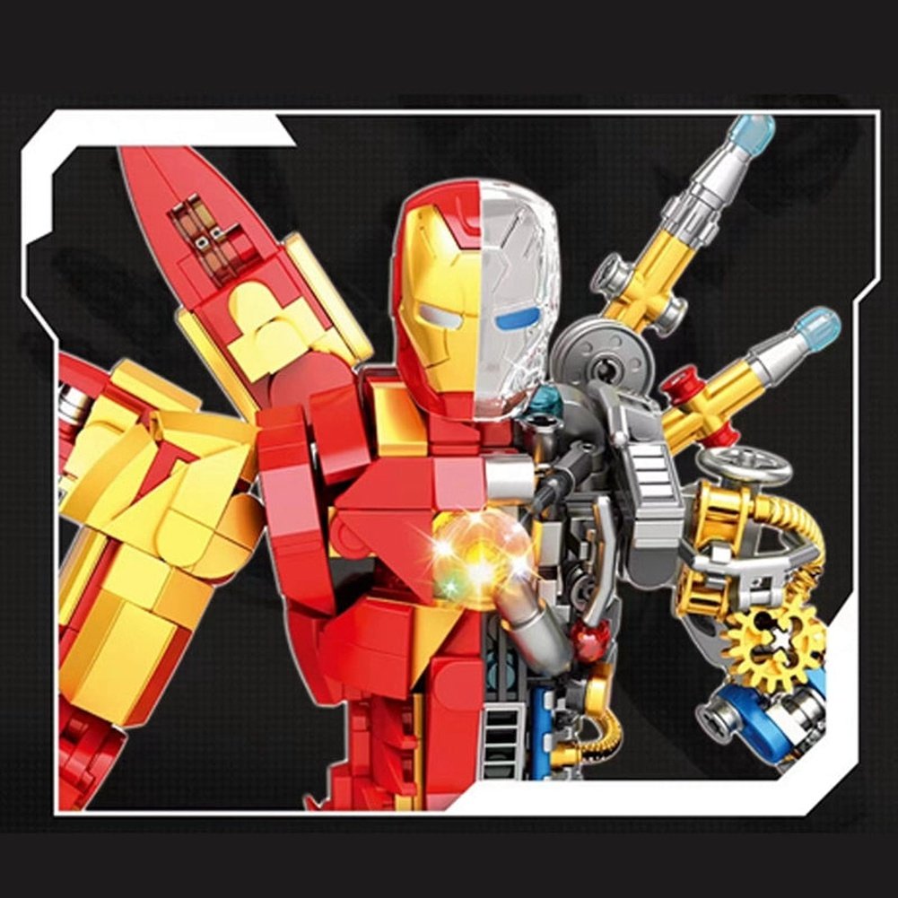 MOC  Compatible  935PCS Half Perspective Machine Iron Heroes Display Book Ideas Figures Super Hero Avengers Building Block Toy Iron Man Boy Creative Child  Fun Game Building Block Toy