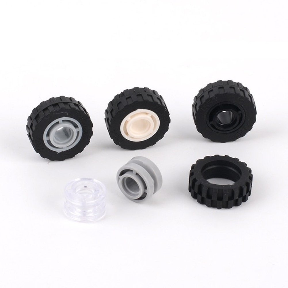 Smartable High-Tech Rims Ev3 17x6 mm Wheel &amp; 11x6 mm Hub Parts Building Block Toys Compatible Major Brands 92409+42610 20pcs/Set K&B Brick Store