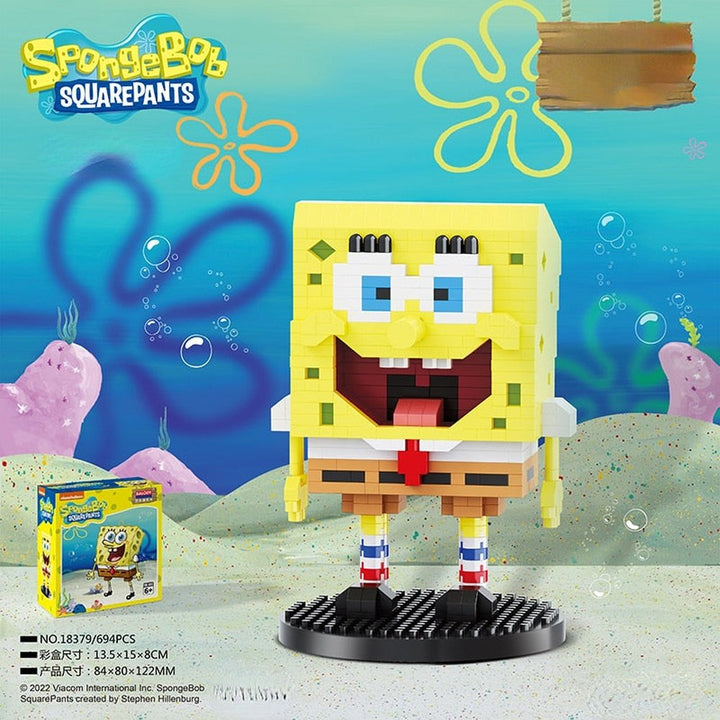 MOC  Compatible  SpongeBob SquarePants Micro Bricks Block City  Patrick Star Squidward  Charm Kids Toys