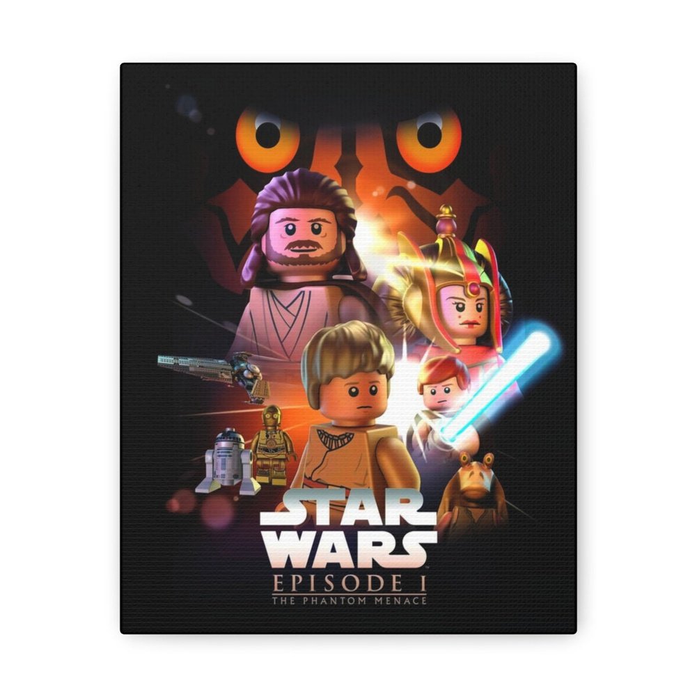 Star Wars Episode 1 LEGO Movie Wall Art Canvas Art With Backing. Jurassic Bricks