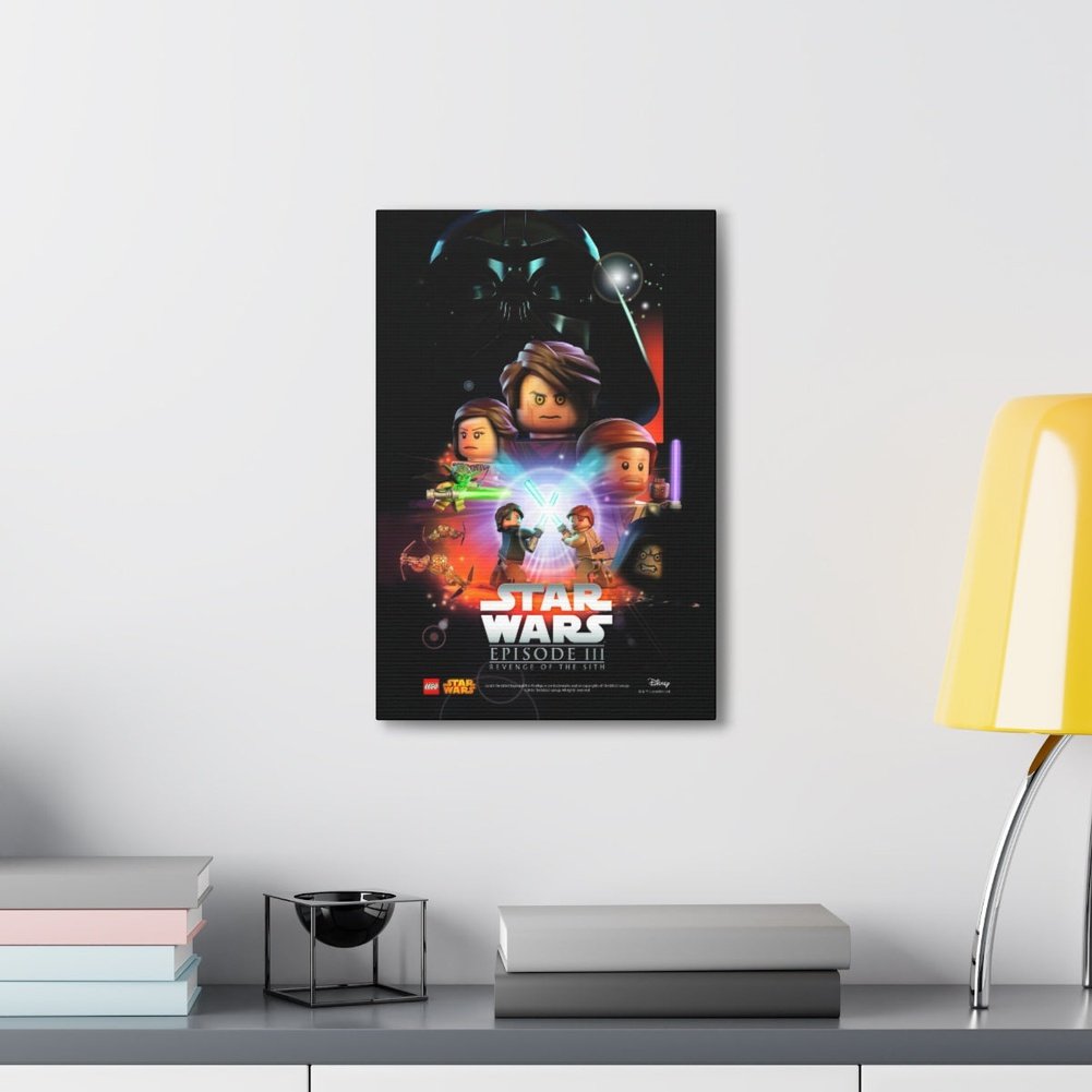 Star Wars Episode III LEGO Movie Wall Art Canvas Art With Backing. Jurassic Bricks