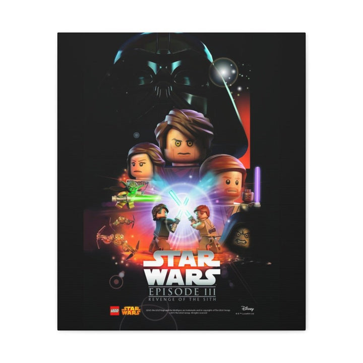 MOC NON LEGO Star Wars Episode III LEGO Movie Wall Art Canvas Art With Backing.