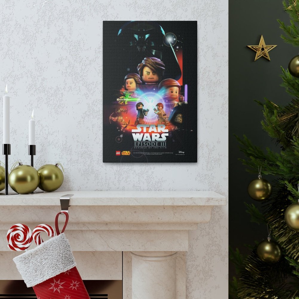 Star Wars Episode III LEGO Movie Wall Art Canvas Art With Backing. Jurassic Bricks