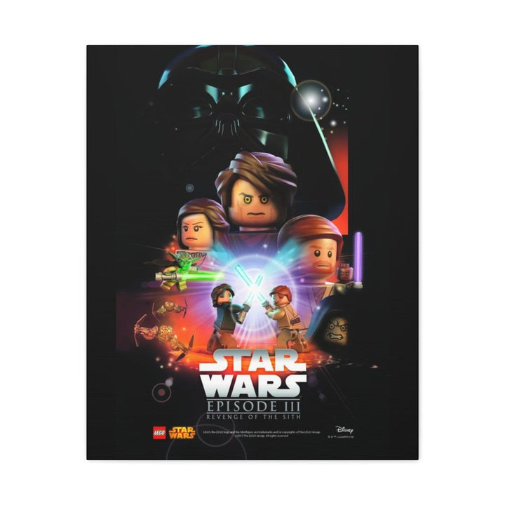 MOC NON LEGO Star Wars Episode III LEGO Movie Wall Art Canvas Art With Backing.