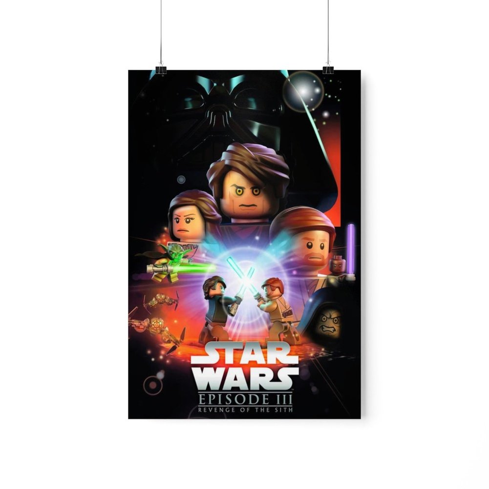 MOC NON LEGO Star Wars Episode III v2 LEGO Movie Wall Art POSTER ONLY