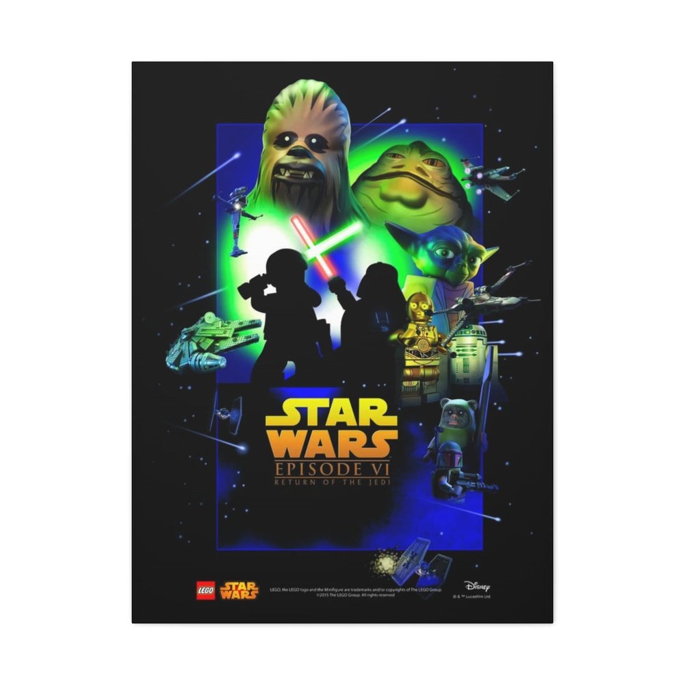 MOC NON LEGO Star Wars Episode VI Movie Wall Art Canvas Art With Backing.