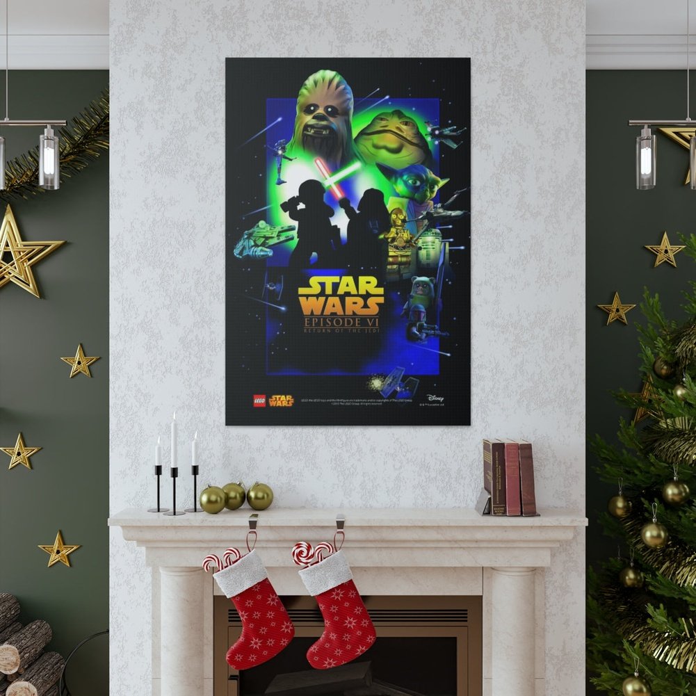 Star Wars Episode VI Movie Wall Art Canvas Art With Backing. Jurassic Bricks