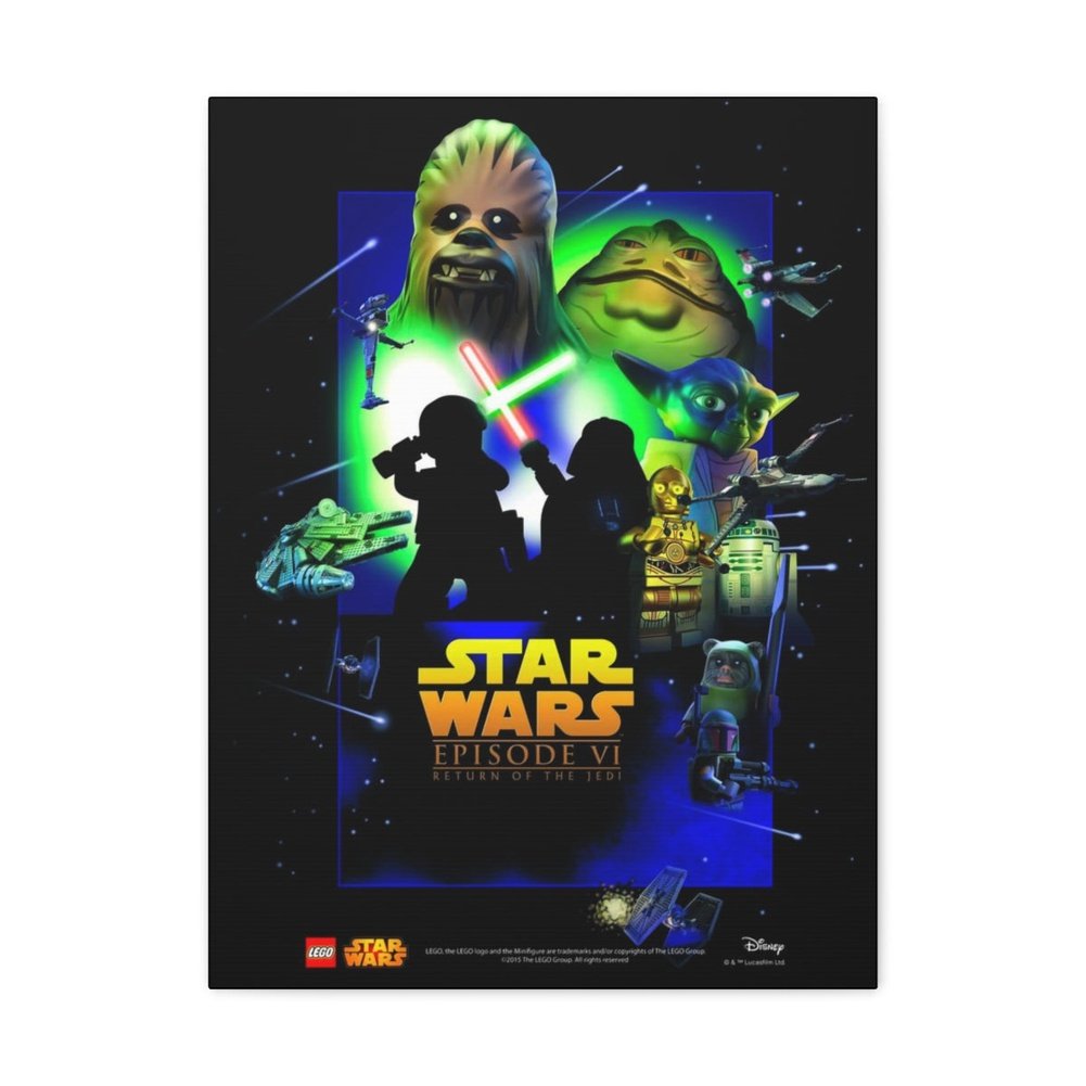 MOC NON LEGO Star Wars Episode VI Movie Wall Art Canvas Art With Backing.