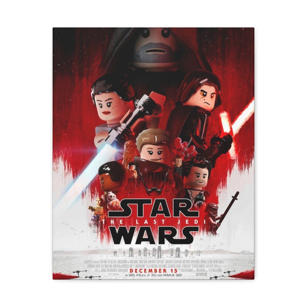 MOC NON LEGO Star Wars The Last Jedi LEGO Movie Wall Art Canvas Art With Backing.