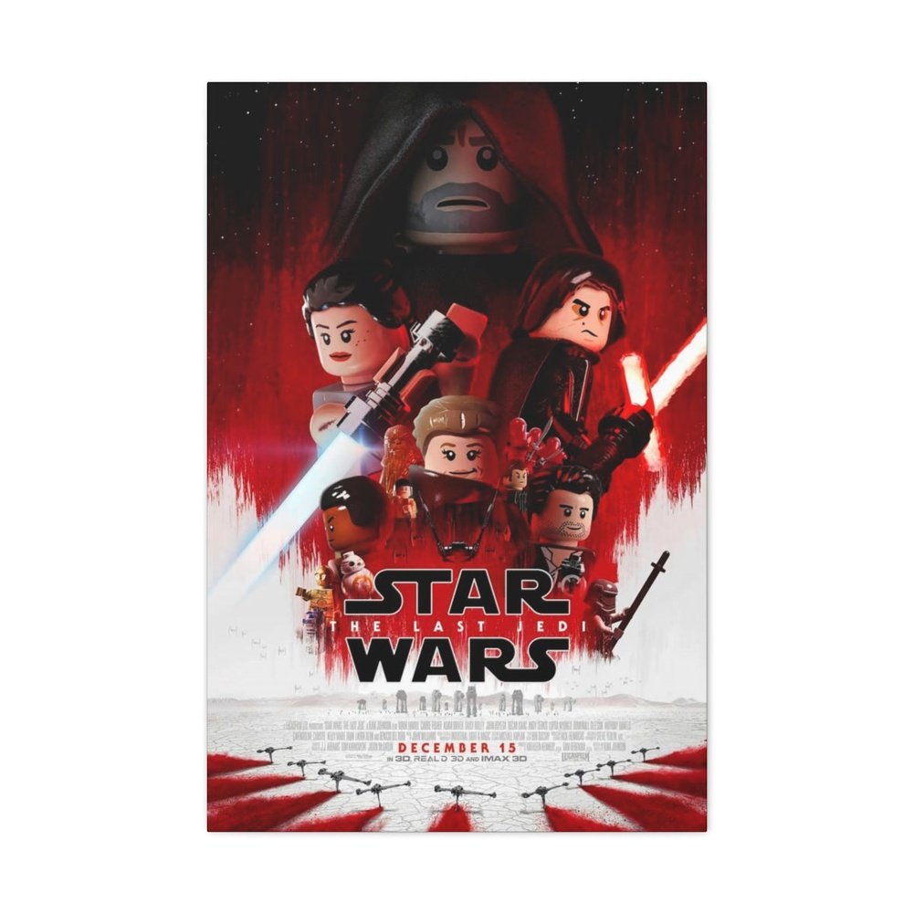 MOC NON LEGO Star Wars The Last Jedi LEGO Movie Wall Art Canvas Art With Backing.