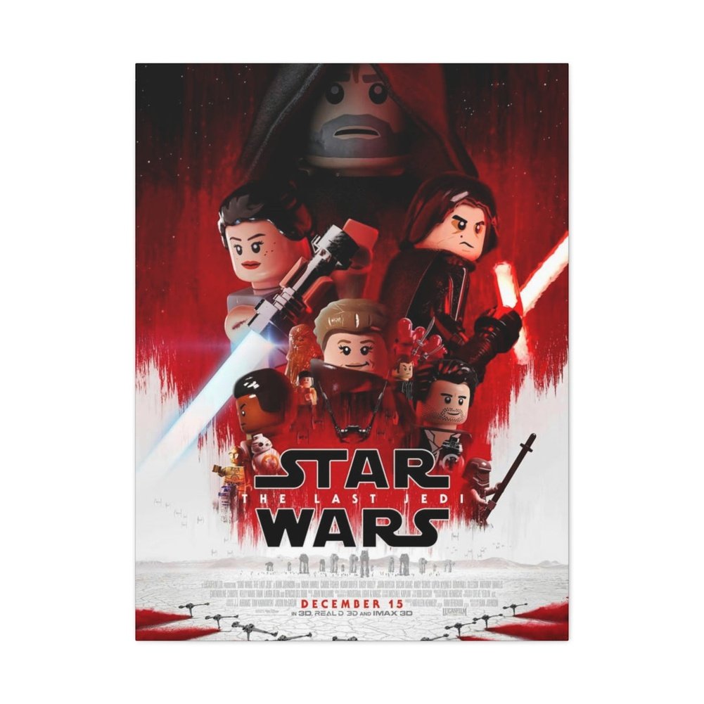 MOC NON LEGO Star Wars The Last Jedi LEGO Movie Wall Art Canvas Art With Backing.