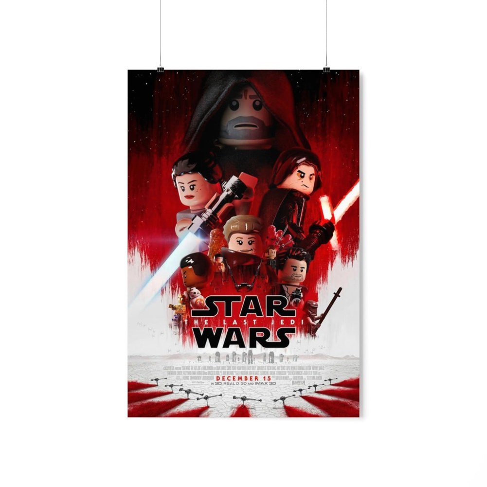 MOC NON LEGO Star Wars The Last Jedi LEGO Movie Wall Art POSTER ONLY