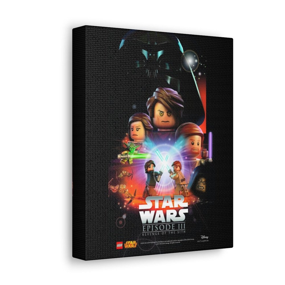 Star Was Episode III v2 LEGO Movie Wall Art Canvas Art With Backing. K&B Brick Store