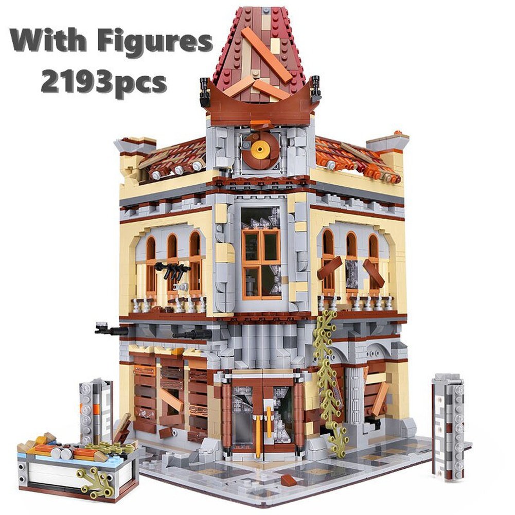 Super 18k Ruin Restaurant K125 Doomsday City Street View Series Modular MOC Building Blocks Small Particles Assembled Toy Gift K&B Brick Store