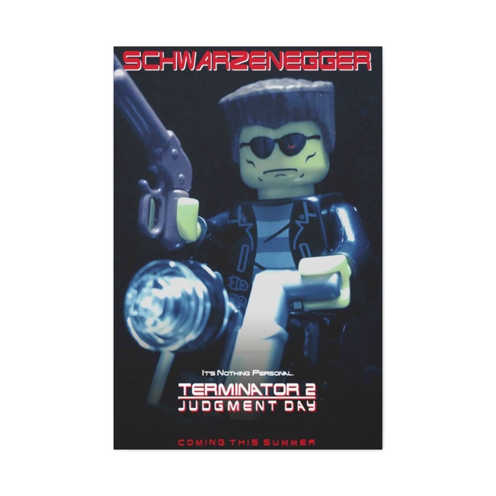 Terminator 2 LEGO Movie Wall Art Canvas Art With Backing. K&B Brick Store