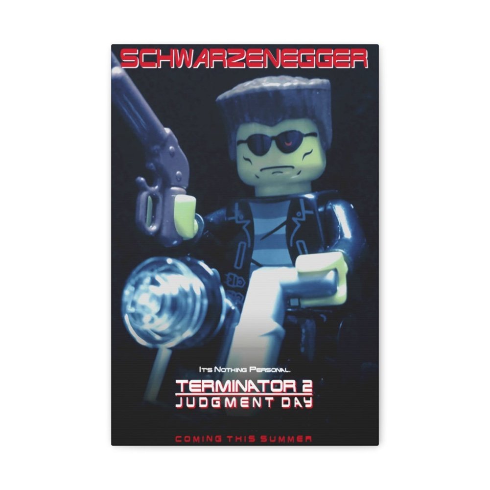 Terminator 2 LEGO Movie Wall Art Canvas Art With Backing. K&B Brick Store