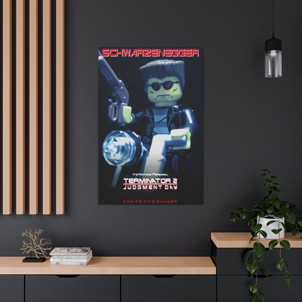 Terminator 2 LEGO Movie Wall Art Canvas Art With Backing. K&B Brick Store