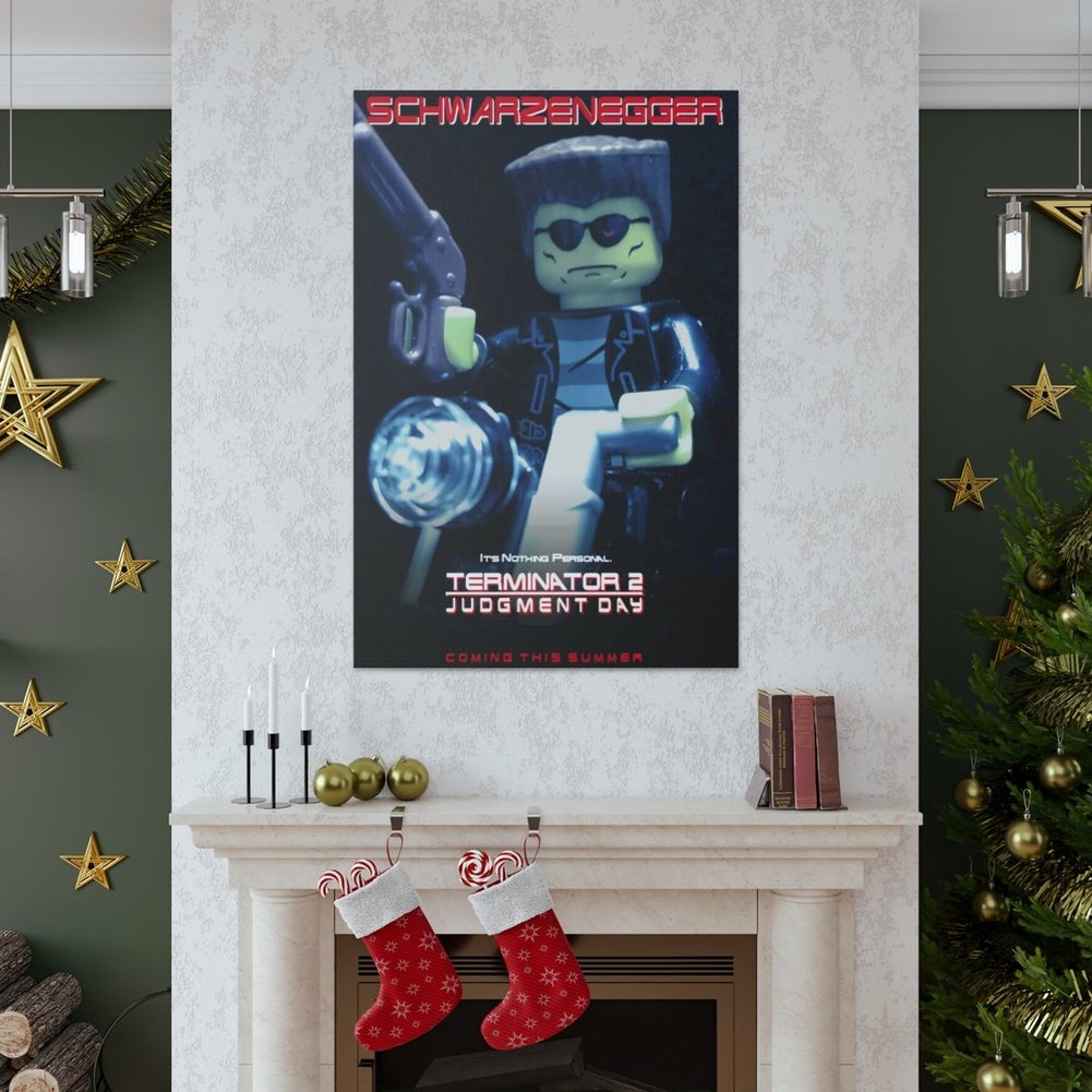 Terminator 2 LEGO Movie Wall Art Canvas Art With Backing. K&B Brick Store