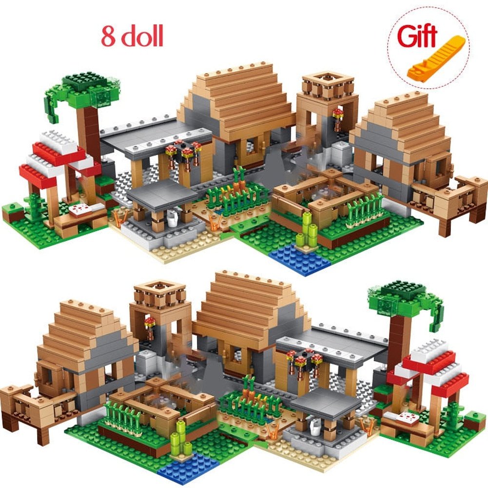 The Farm Cottage Building Blocks Mountain Cave My Worlds Village Warhorse City Tree House With Elevator Bricks Toys Children Jurassic Bricks