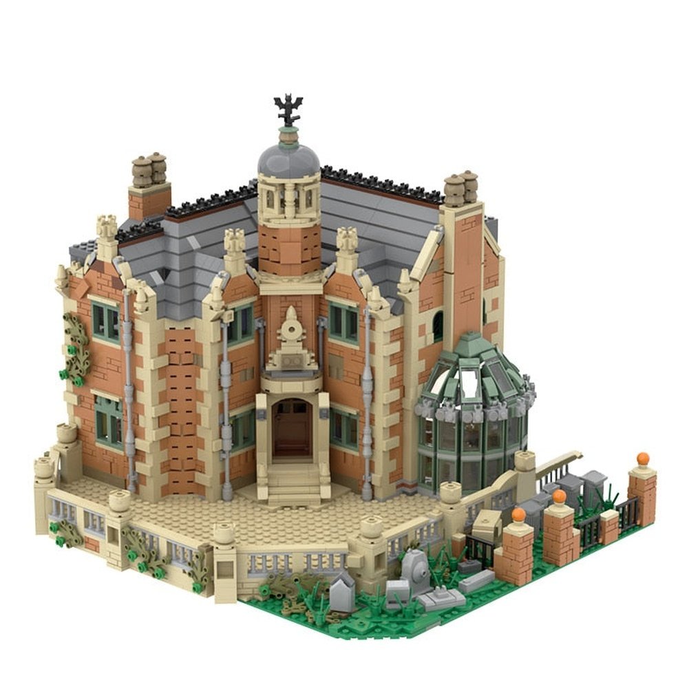 MOC NON LEGO The Haunted Manor Ghost House Collection Haunted Ghost Castle Fit Idea Model Streetview Building Blocks Bricks Kid