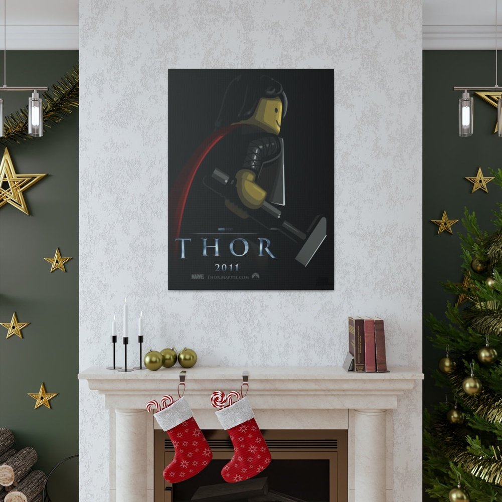 Thor LEGO Movie Wall Art Canvas Art With Backing. Jurassic Bricks