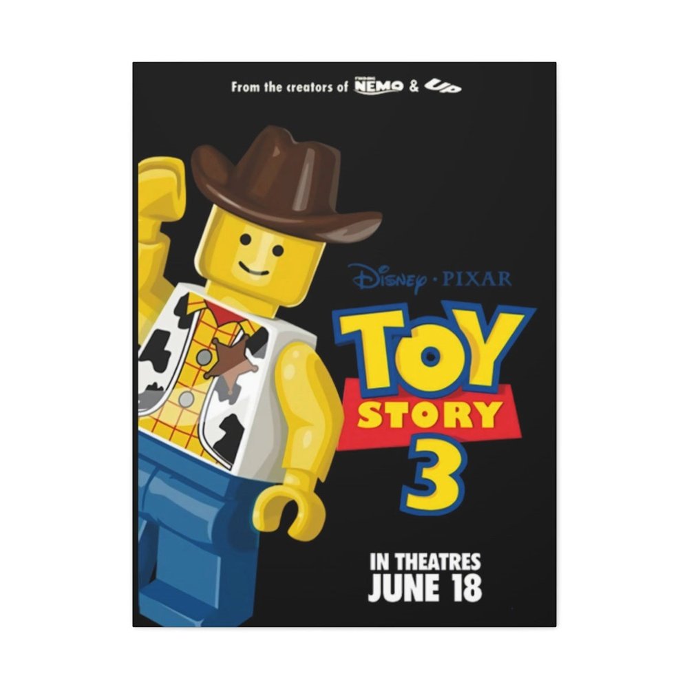 MOC NON LEGO Toy Story 3 LEGO Movie Wall Art Canvas Art With Backing.