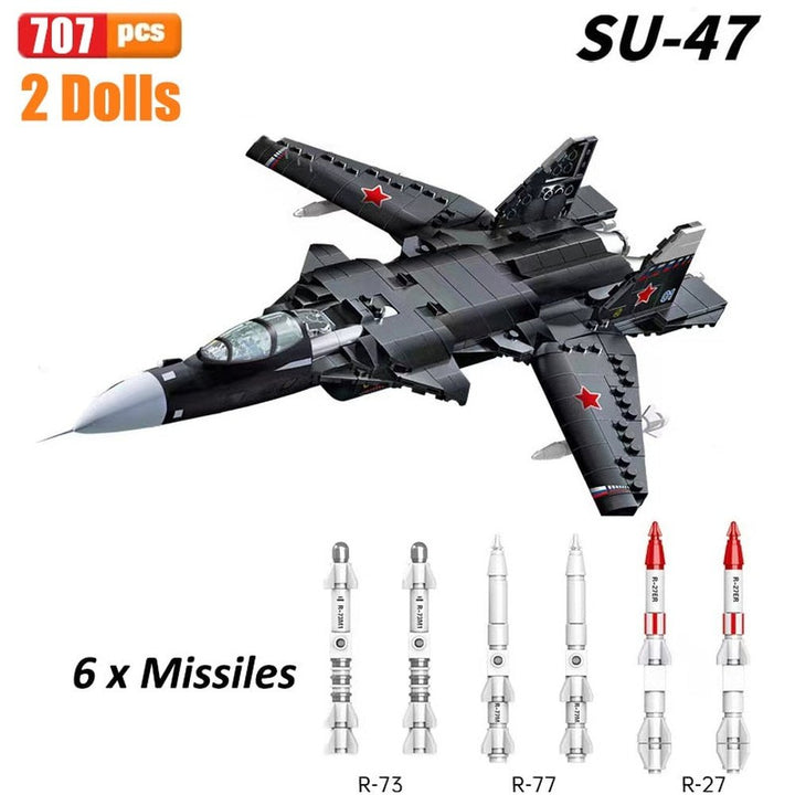 WW2 Airplane Military A10 Fighter Model Building Blocks J-20 Soldier Weapons Air Missile F18 Aircraft Bricks Set Toy For Kid MOC Jurassic Bricks