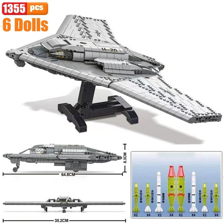 WW2 Airplane Military A10 Fighter Model Building Blocks J-20 Soldier Weapons Air Missile F18 Aircraft Bricks Set Toy For Kid MOC Jurassic Bricks