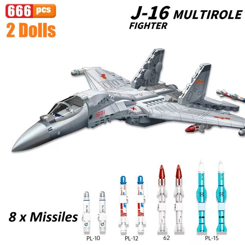 WW2 Airplane Military A10 Fighter Model Building Blocks J-20 Soldier Weapons Air Missile F18 Aircraft Bricks Set Toy For Kid MOC Jurassic Bricks