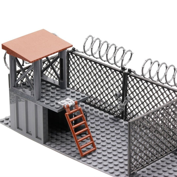 Zombies The Walking Dead Wire Mesh Prison Post City SWAT Building Blocks Figures Bricks Education Toys for Children Kids Gifts Jurassic Bricks